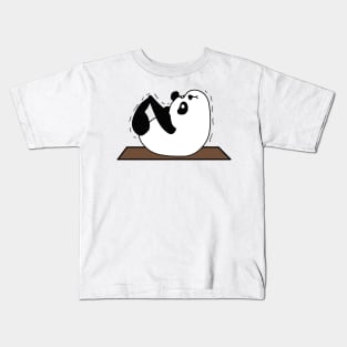 Panda yoga funny pose Kids T-Shirt